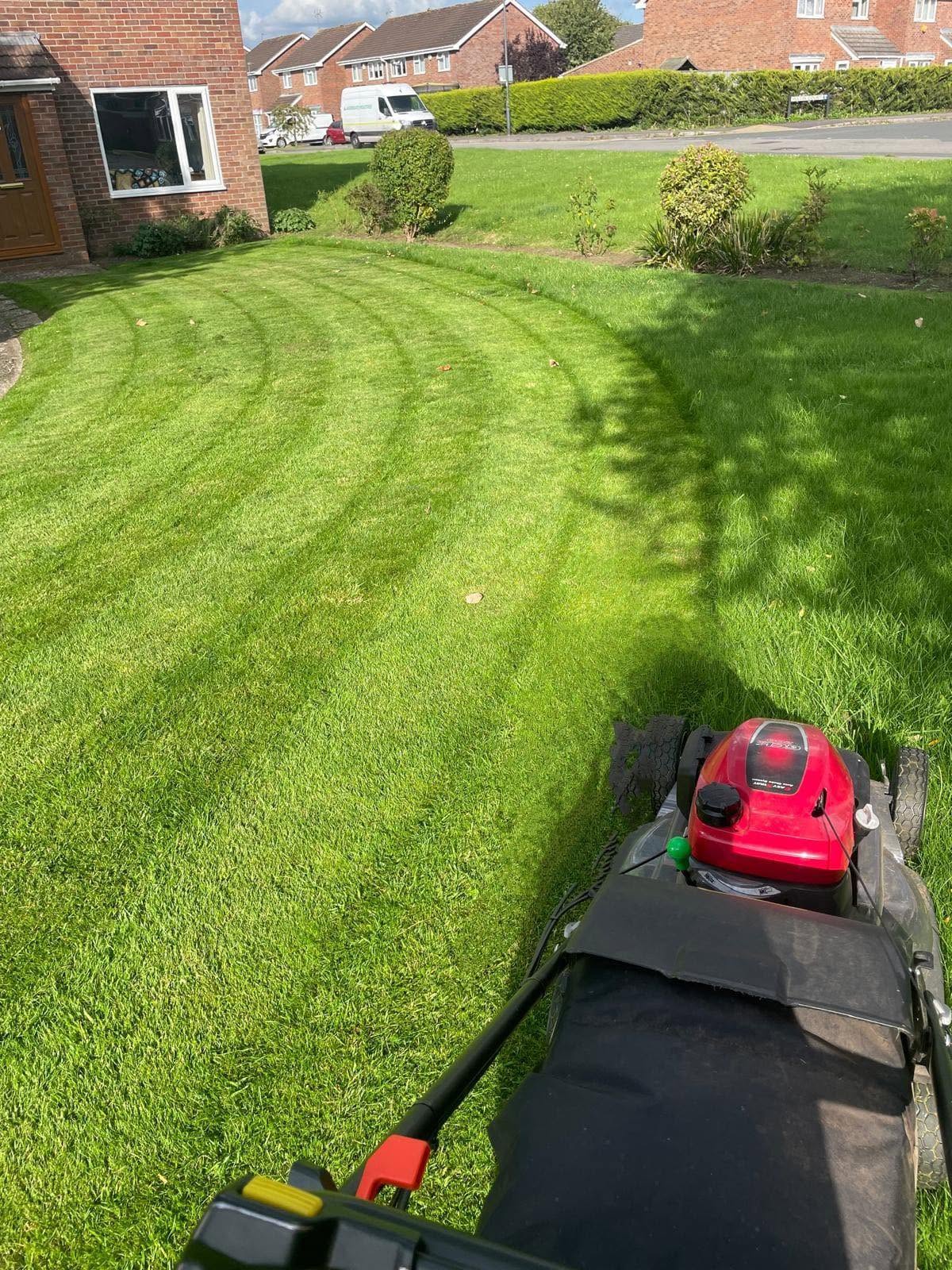 Freshly cut lawn maintained by Lush Lawns and Gardens in Bristol